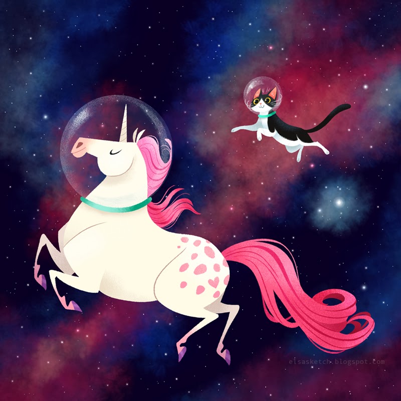 Elsa Chang, Space Unicorn and Space Cat!