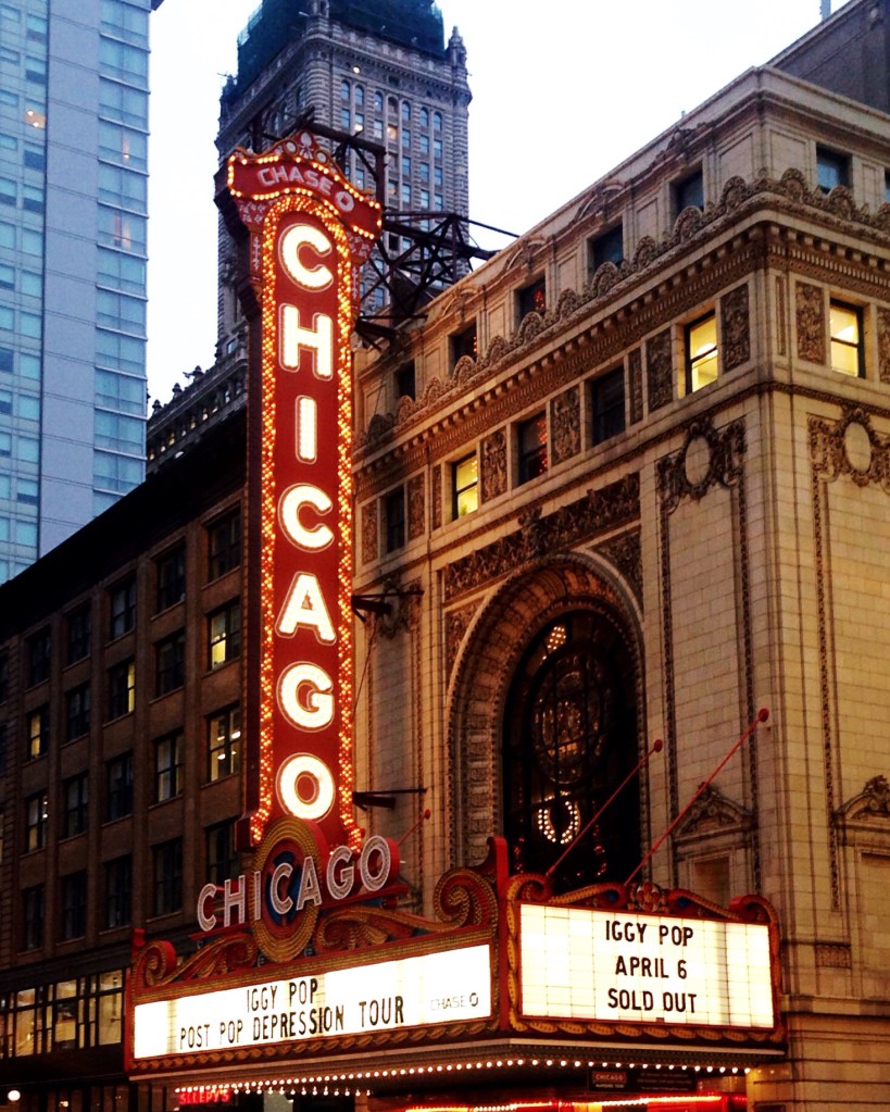 iggy pop chicag theater marquee