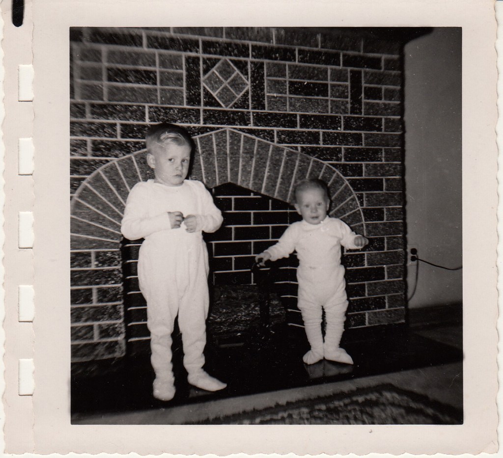 black and white 1950s baby photo